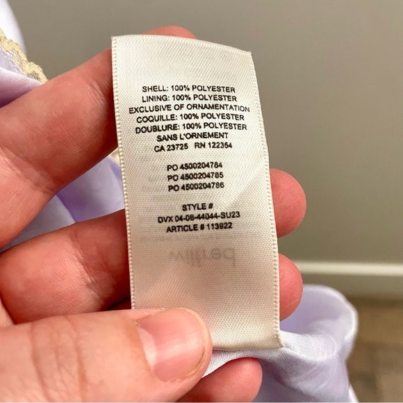 Aritzia Wilfred Mademoiselle Satin Dress Purple Lace Trim Size Small Coquette - Picture 13 of 13